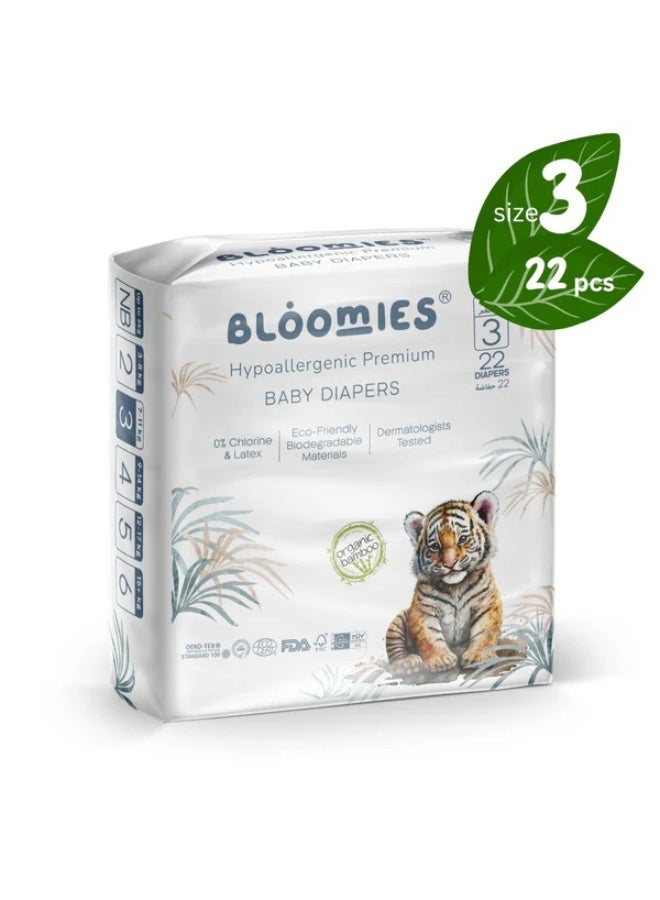 Bloomies Bamboo Baby Diapers - Size 3 - 22 pcs (7-11kg) - Image 1